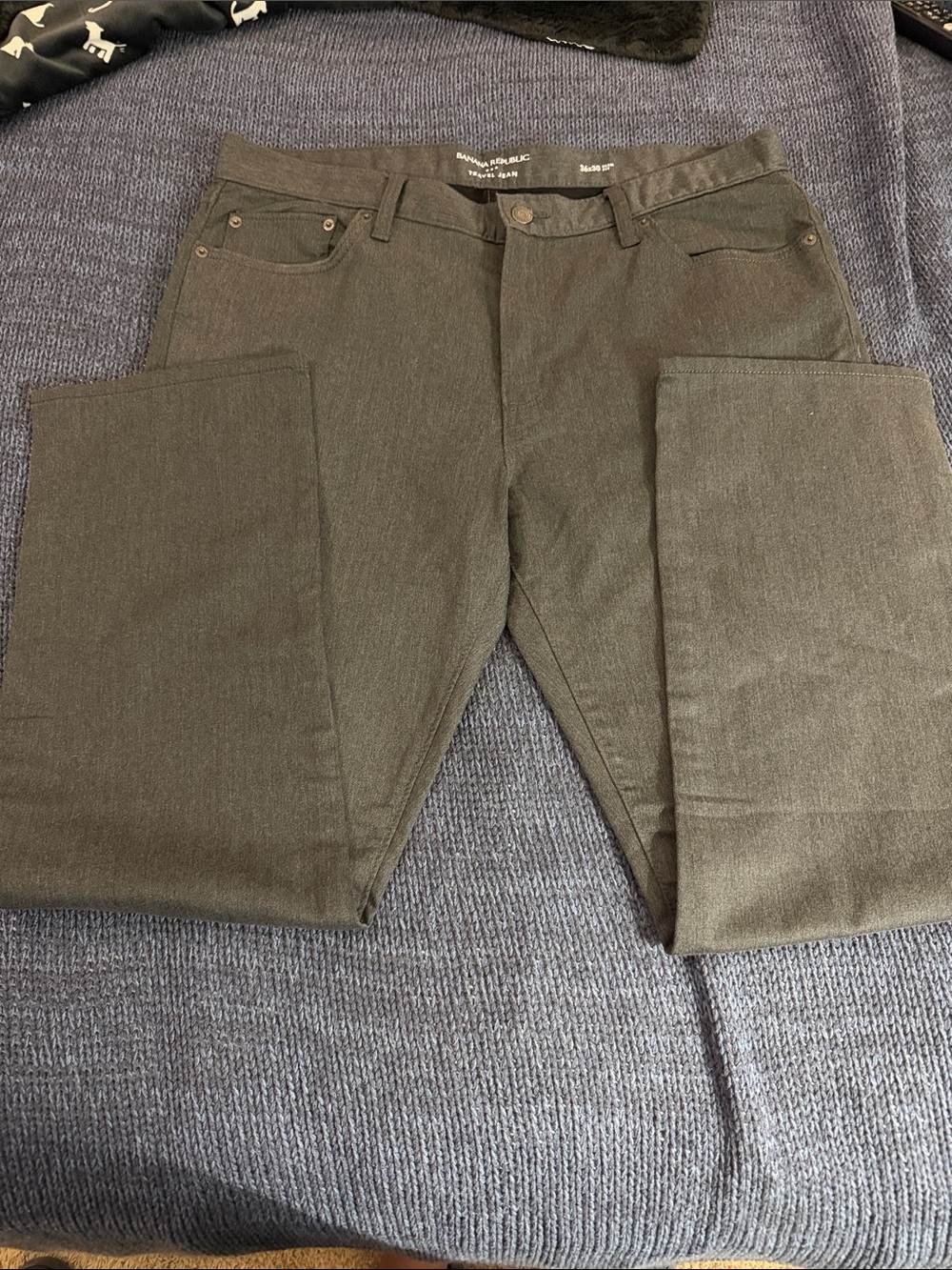 Banana Republic Charcoal Gray Slim Straight-Leg Pants 36x30